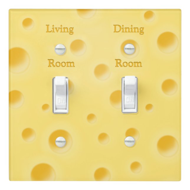 Beautiful Creamy Yellow Swiss Cheese Personalized Light Switch Cover (In Situ)