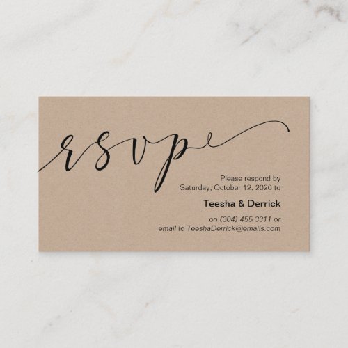 Beautiful creative elegant black Wedding RSVP Enclosure Card