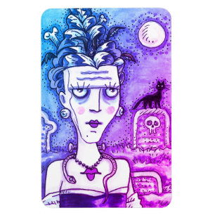 BEAUTIFUL CREEPY FRANKENELLA MONSTER, GRAVES, CAT MAGNET