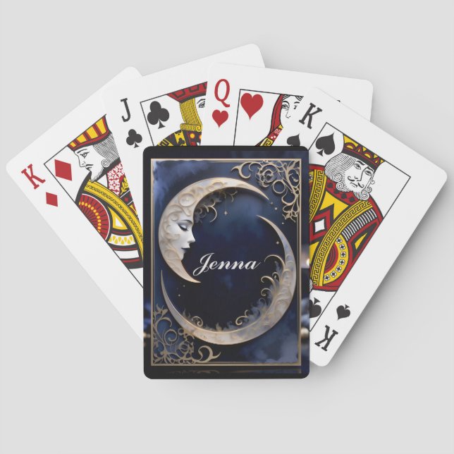 Beautiful Crescent Moon Poker Cards (Back)