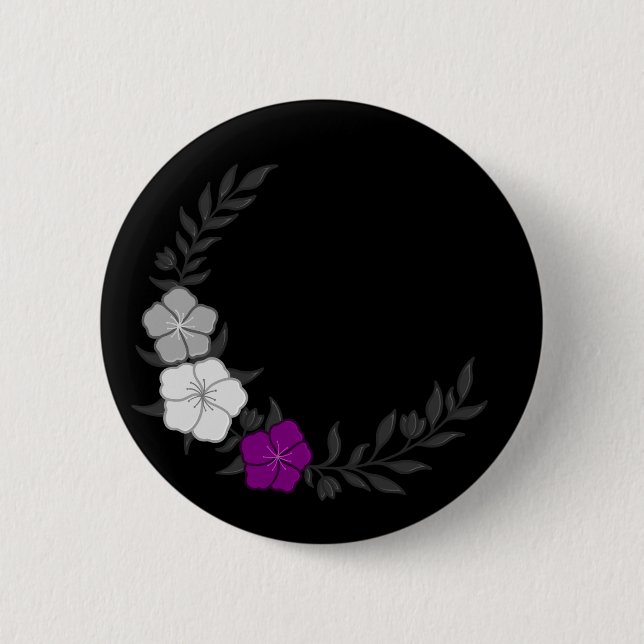 Beautiful Crescent of Subtle Asexual Flowers Button (Front)