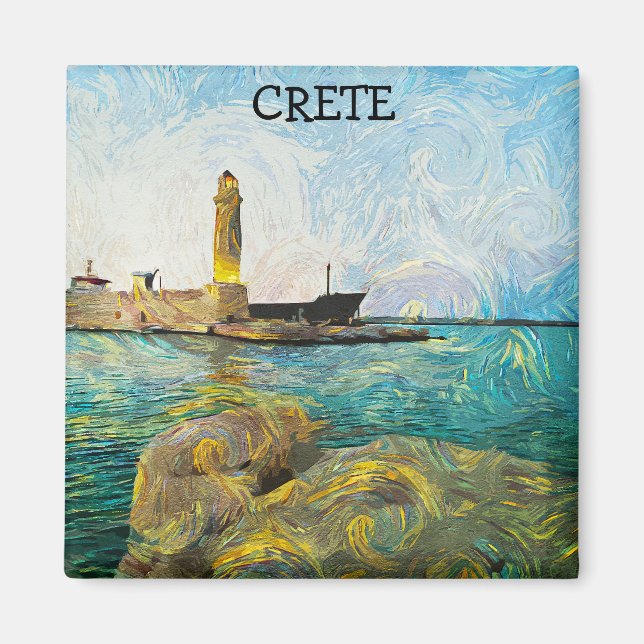 Beautiful Crete Greece Oil Paint  Magnet (Front)
