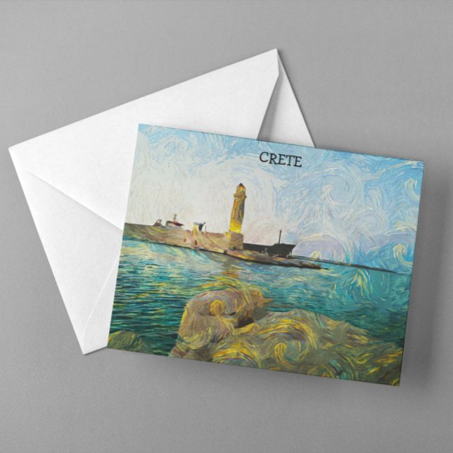 Beautiful Crete Greece Oil Paint  Postcard (Beautiful Crete Greece Oil Paint Postcard)