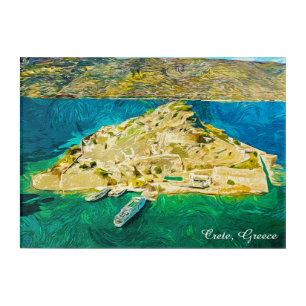 Beautiful Crete Greece Scenery Oil Paint Acrylic Print