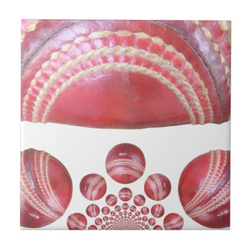 Beautiful Cricket Ball Art Design Ceramic Tile