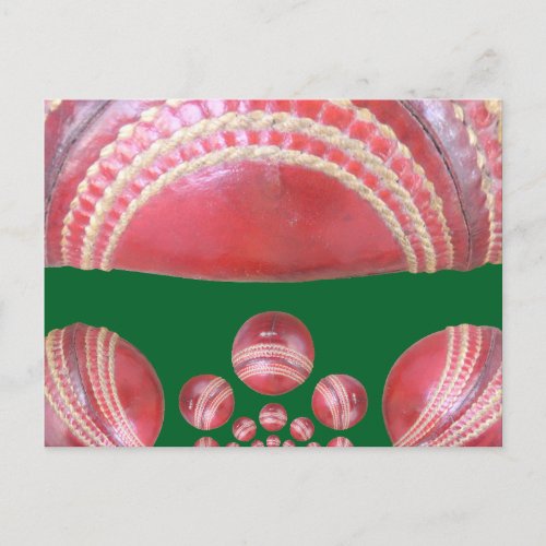 Beautiful Cricket Ball Art Design Postcard