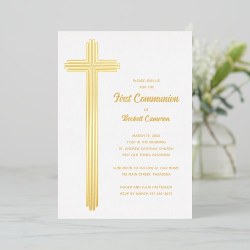 Beautiful Cross First Communion Gold
