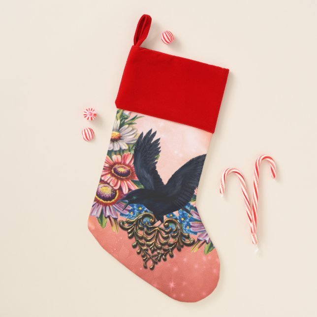 Beautiful crow christmas stocking (Front)