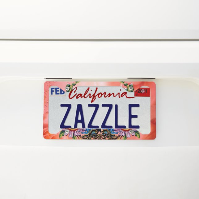 Beautiful crow license plate frame (On Car)