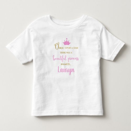 Beautiful Crown Princess Personalized Name Toddler T_shirt