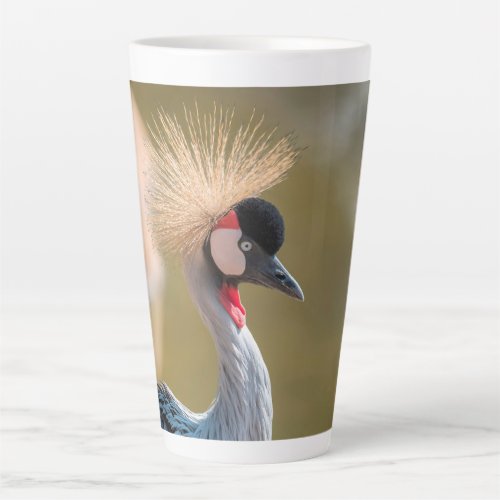 beautiful crowned crane in the farm  latte mug