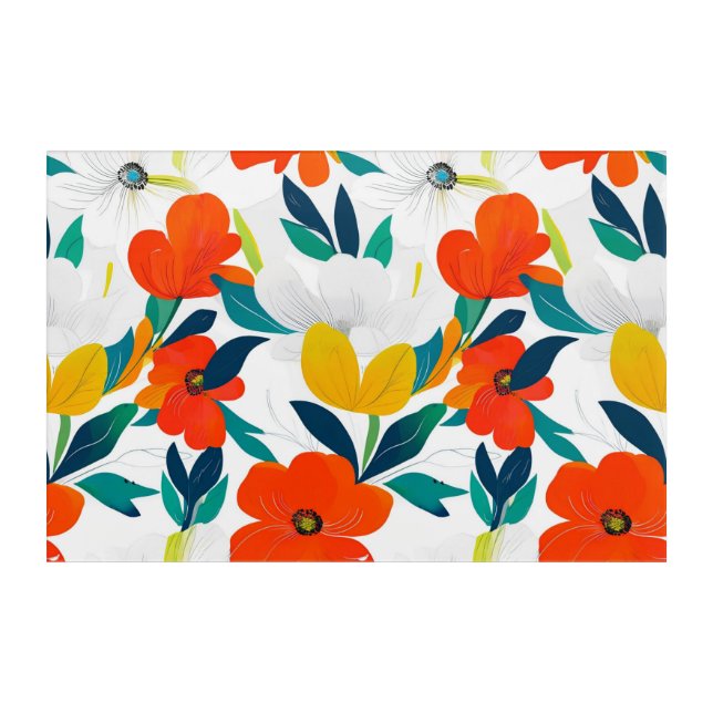 Beautiful crylic red floral decor (Front)