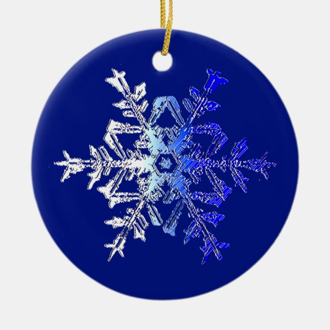 Beautiful Crystalline Snowflake Ornament (Front)
