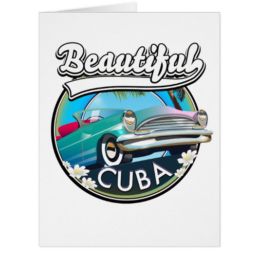 Beautiful Cuba retro logo. (Front)