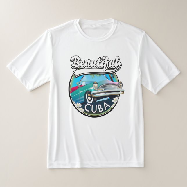 Beautiful Cuba retro logo. T-Shirt (Laydown)