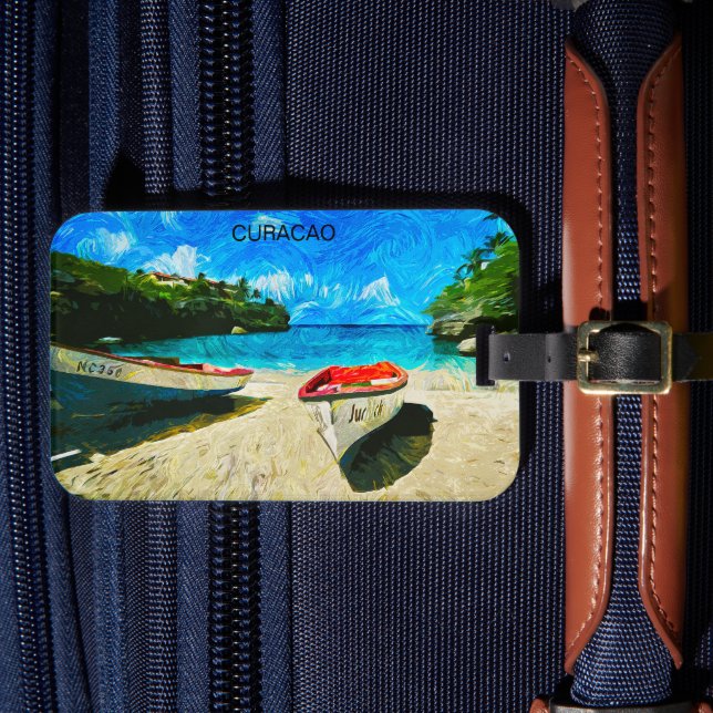 Beautiful Curacao Tropical Island Scenery Luggage Tag (Front Insitu 4)