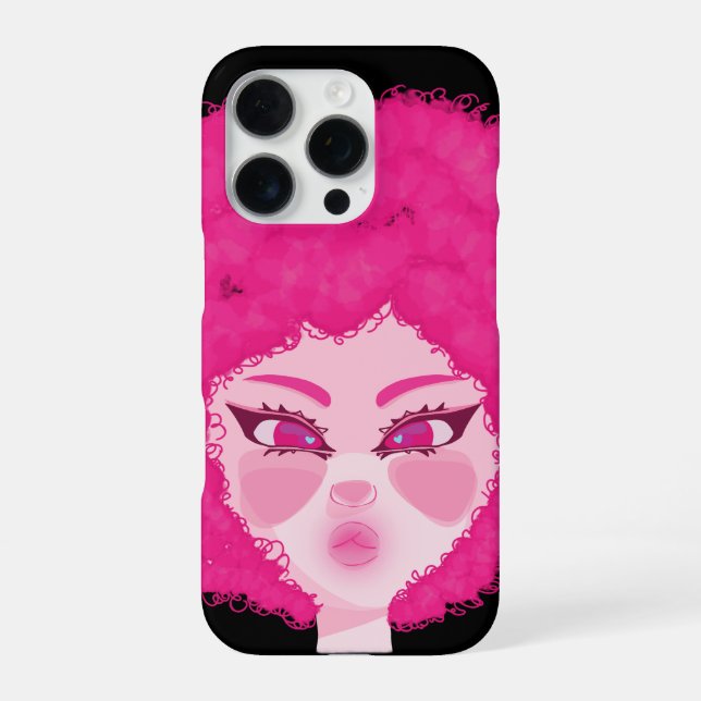 Beautiful curly girl iPhone case (Back)