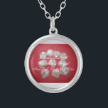 Beautiful Custom Bridesmaid Gift Necklace<br><div class="desc">Beautiful Red With Silver Glitter,  Light Gray Color.  Necklace  Custom Bridesmaid Gift.  Customize with your design,  text.  Or purchase as it is.  Thanks!</div>