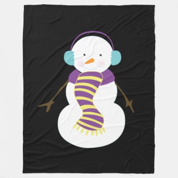 Beautiful Custom Christmas Snowman Fleece Blanket by Home_Sweet_Holiday at Zazzle
