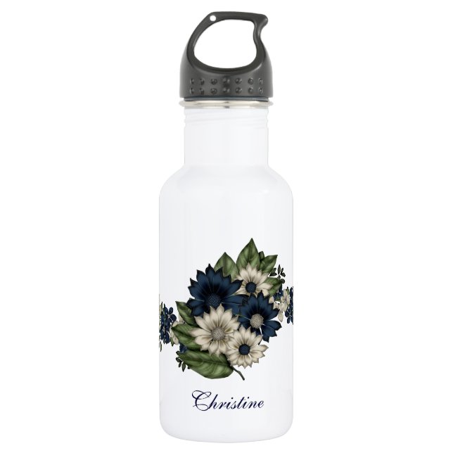 Beautiful Custom Floral Water Bottle (Front)