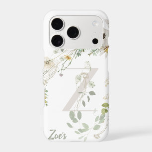 Beautiful Custom Initial Z With Soft colour flower iPhone 17 Pro Case