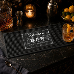 Beautiful Custom Name Bar Black Mat