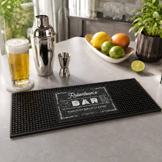 Beautiful Custom Name Bar Black Mat