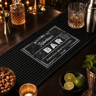 Beautiful Custom Name Bar Black Mat