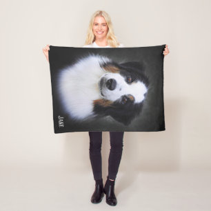 Beautiful Custom Name Border Collie Fleece Blanket