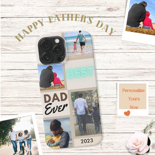 Beautiful Custom Photo Collage Best Dad Ever  iPhone 13 Pro Max Case