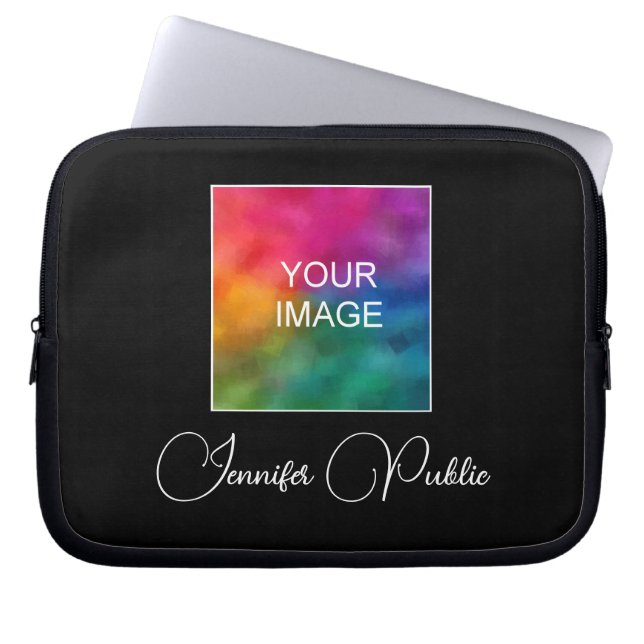 Beautiful Custom Text Name Image Color Template Laptop Sleeve (Front)
