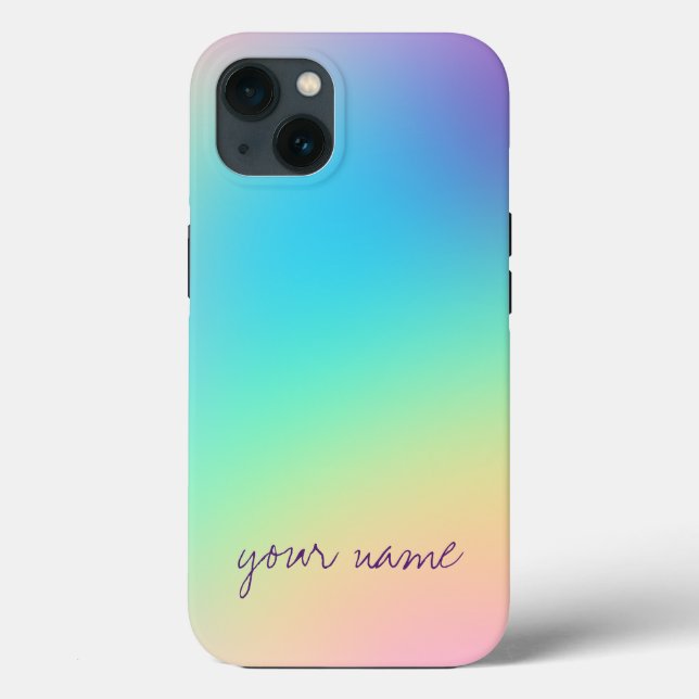 Beautiful Customizable Pastel Rainbow Gradient Case-Mate iPhone Case (Back)