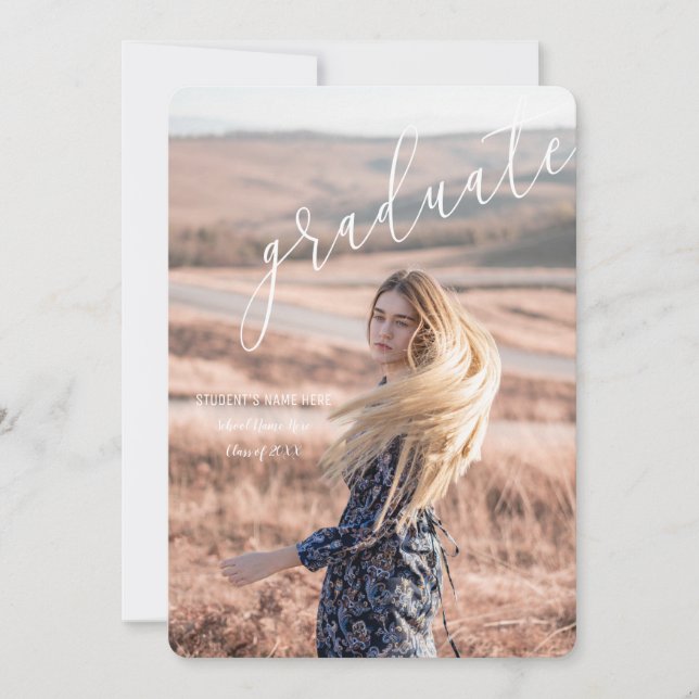 Beautiful Customizable Photo Graduation Invitation (Front)