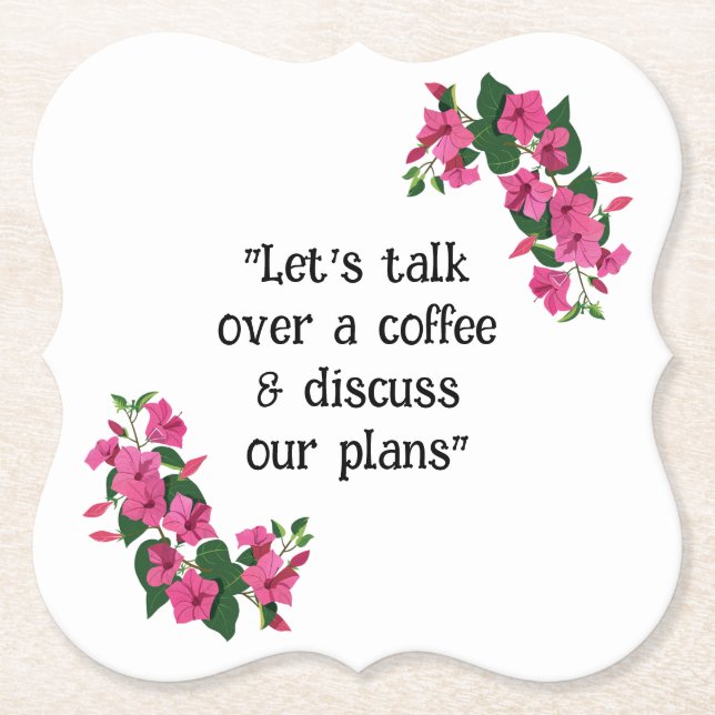 Beautiful Customized Floral Pulp Board Paper Coaster (Front)