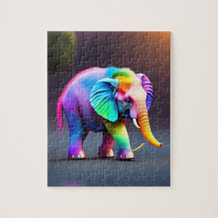 Beautiful Cute Colorful Elephant Jigsaw Puzzle