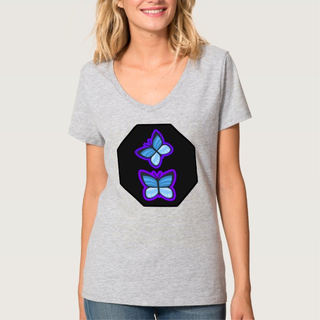 Beautiful cute cool colorful butterfly emoji T-Shirt (Front)