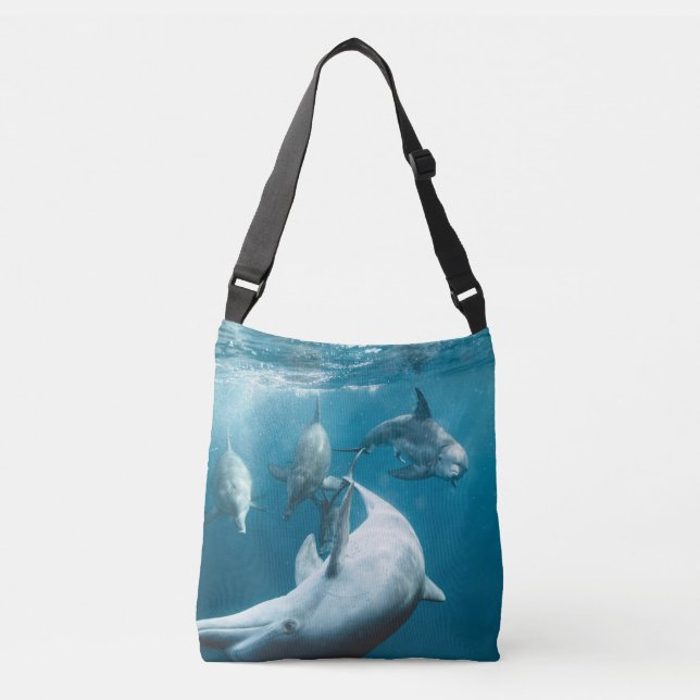 Beautiful Cute Dolphins Crossbody Bag (Front)