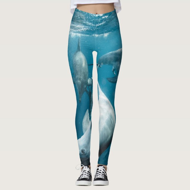 Beautiful Cute Dolphins Leggings (Front)