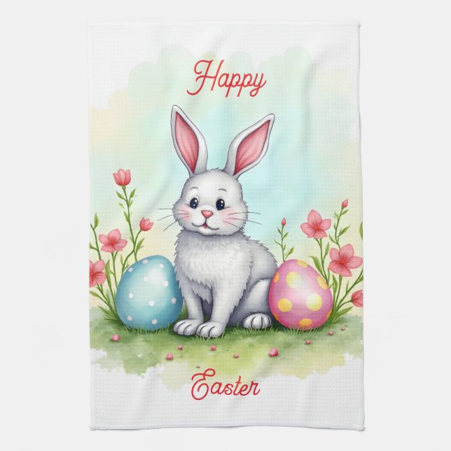 Beautiful Cute Easter Bunny Collection Kitchen Towel (Vertical)