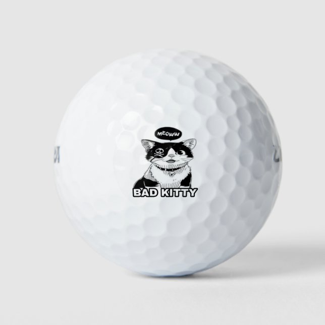 Beautiful cute funny cool cat 1 golf balls (Front)