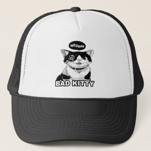 Beautiful cute funny cool cat 1 trucker hat