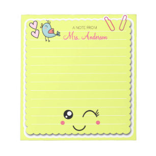 Beautiful Cute Light Green Teacher Appreciation  Notepad