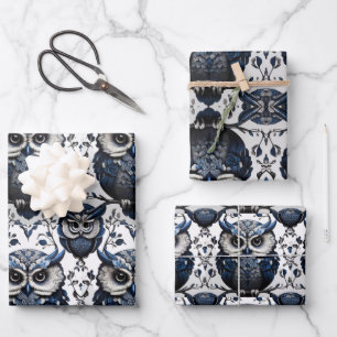 Beautiful Cute Minimalistic Owl Wrapping Paper Sheets