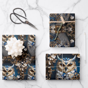 Beautiful Cute Minimalistic Owl Wrapping Paper Sheets