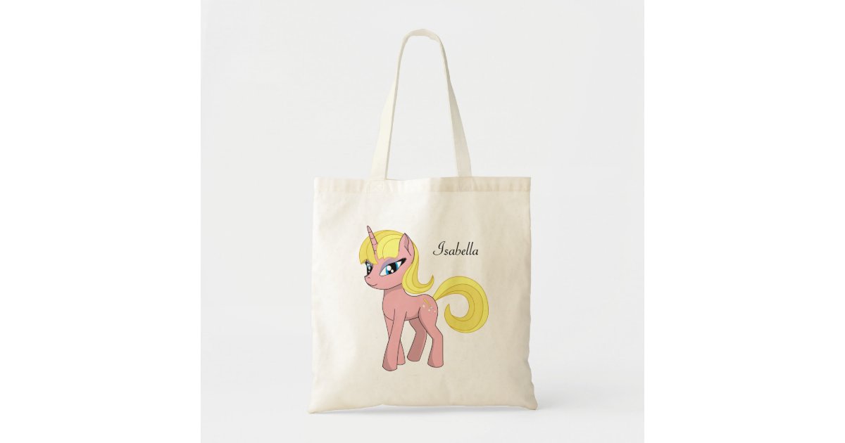 Beautiful cute pink fantasy unicorn favour tote bag | Zazzle
