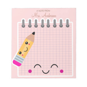 Beautiful Cute Pink Teacher Appreciation Notepad