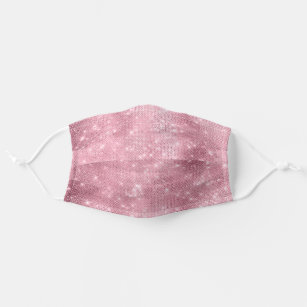 Beautiful Cute Sparkle and Glitter Soft Pink Girly Adult Cloth Face Mask