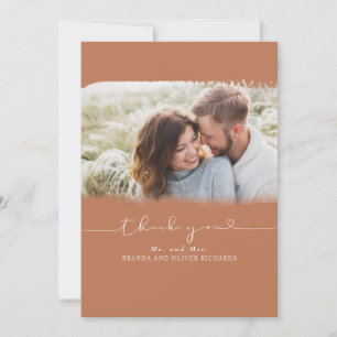 Beautiful Cute Wedding Thank You Photo Card
