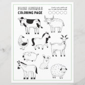 Beautiful Cute Zoo Animals Coloring Double Page (Back)