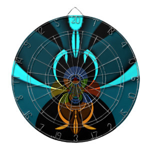 Beautiful Cyan Abstract Art Print Dart Board